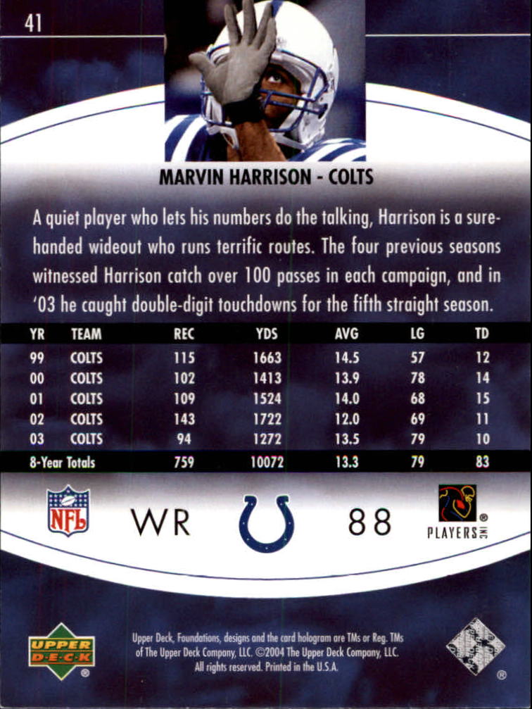 2004 Foundations (Upper Deck) Football "Main Set" Cards #1 to #215 - Picture 83 of 209