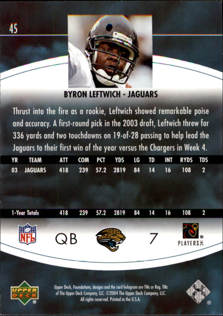 2004 Foundations (Upper Deck) Football "Main Set" Cards #1 to #215 - Picture 91 of 209