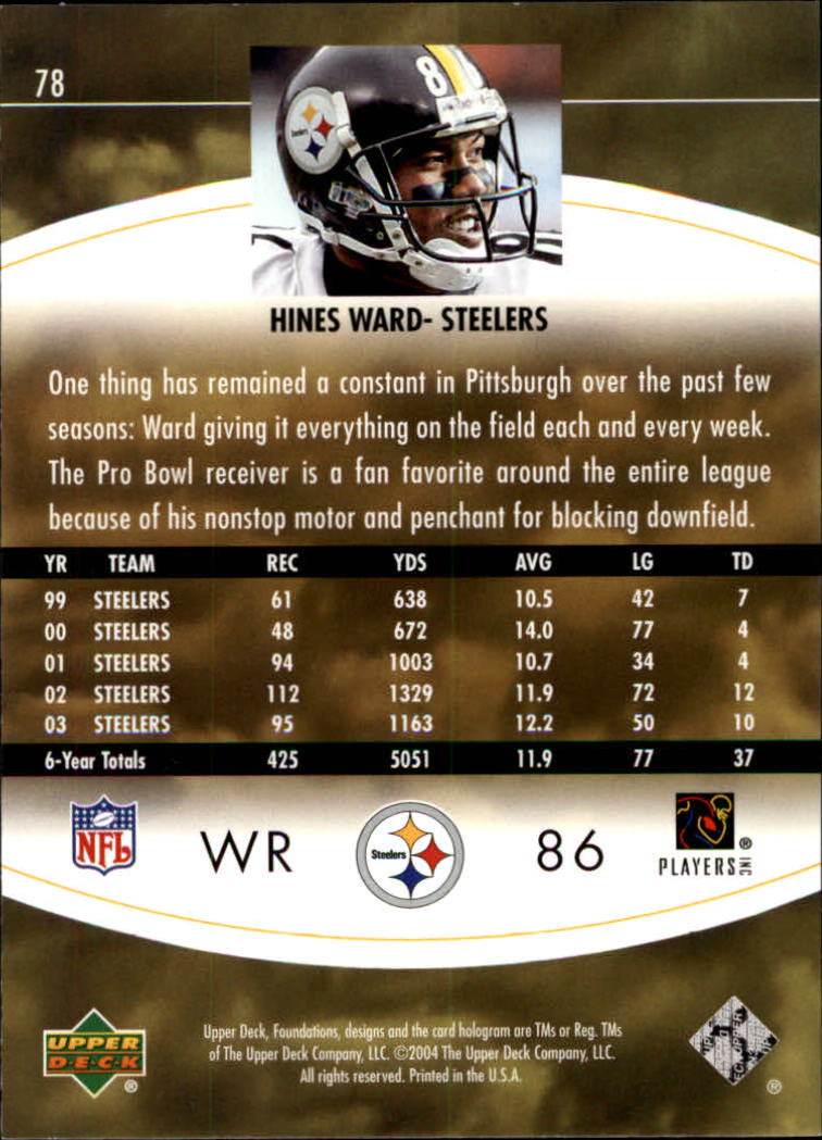 2004 Foundations (Upper Deck) Football "Main Set" Cards #1 to #215 - Picture 155 of 209