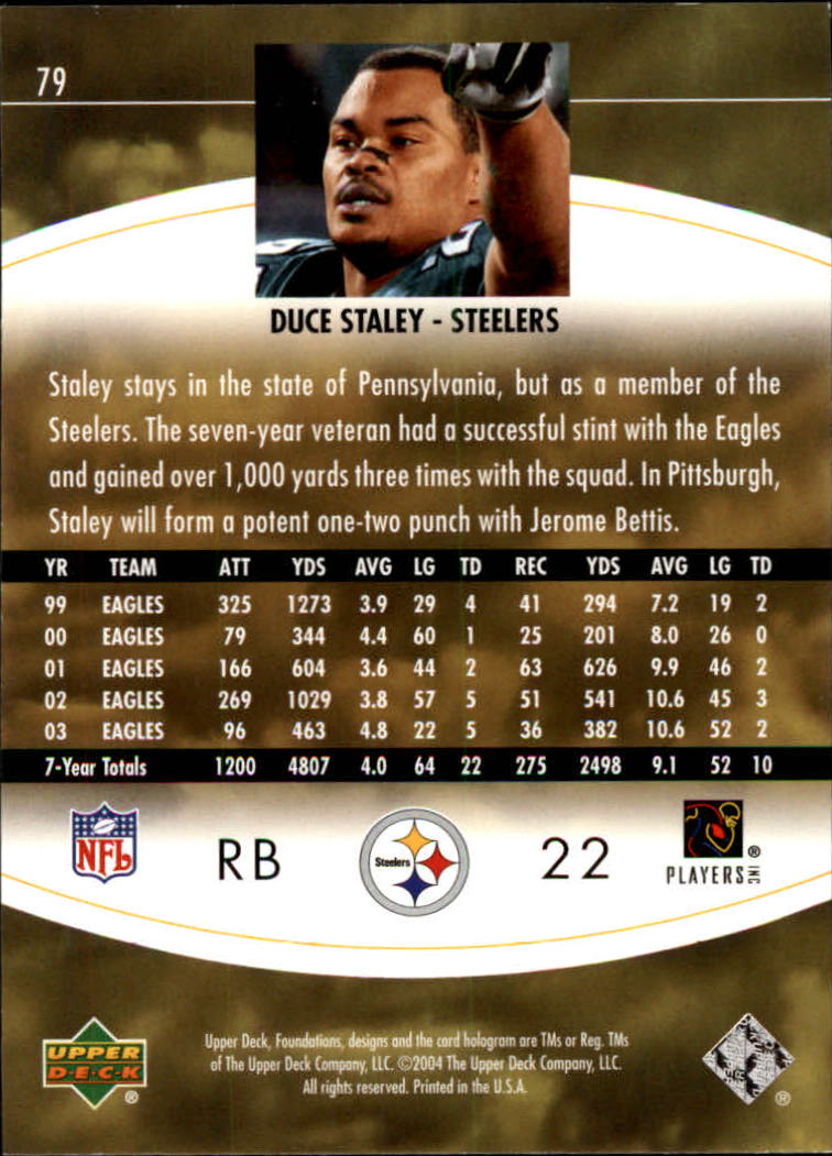 2004 Foundations (Upper Deck) Football "Main Set" Cards #1 to #215 - Picture 157 of 209