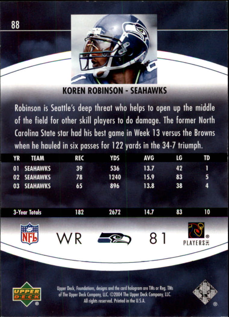 2004 Foundations (Upper Deck) Football "Main Set" Cards #1 to #215 - Picture 175 of 209