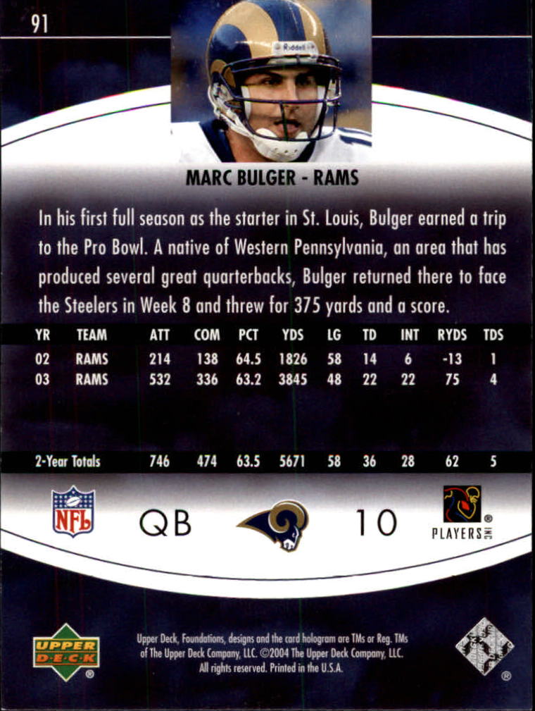 2004 Foundations (Upper Deck) Football "Main Set" Cards #1 to #215 - Picture 181 of 209