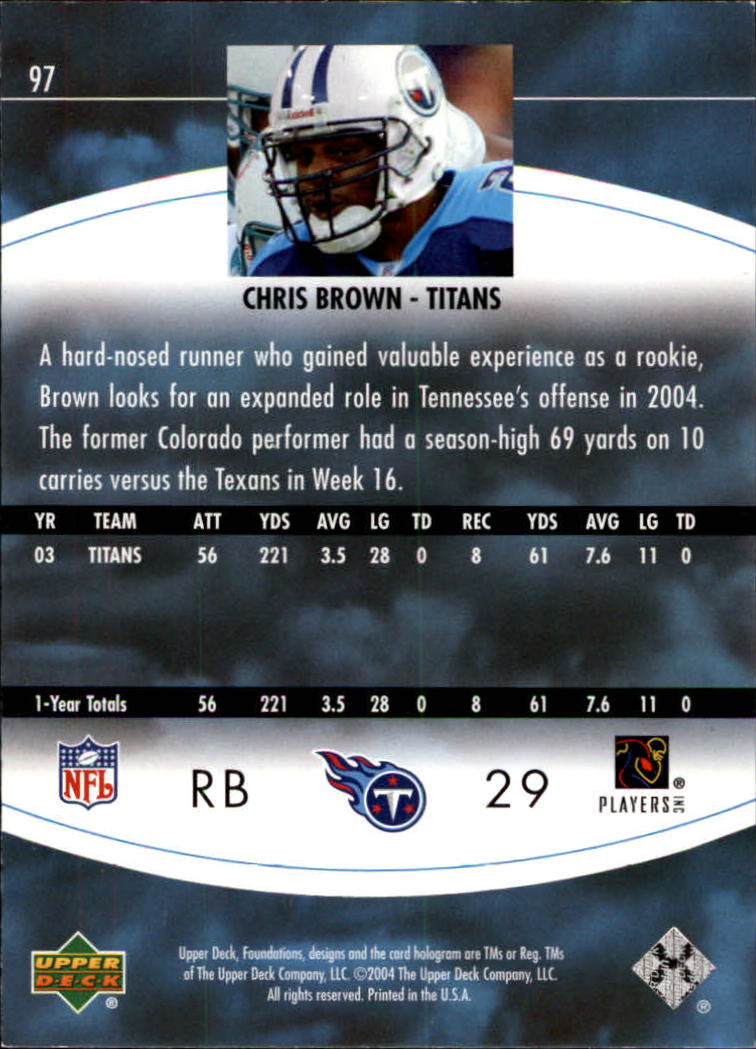 2004 Foundations (Upper Deck) Football "Main Set" Cards #1 to #215 - Picture 193 of 209