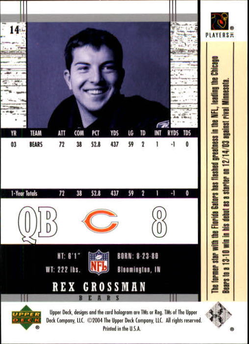 2004 Legends (Upper Deck) Football "Main Set" Cards #1 to #186 - Picture 27 of 219