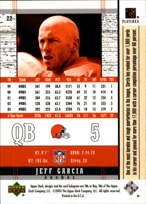 2004 Legends (Upper Deck) Football "Main Set" Cards #1 to #186 - Picture 43 of 219