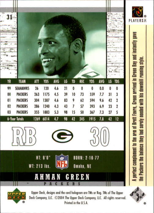 2004 Legends (Upper Deck) Football "Main Set" Cards #1 to #186 - Picture 61 of 219
