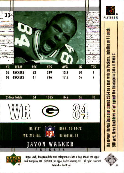 2004 Legends (Upper Deck) Football "Main Set" Cards #1 to #186 - Picture 65 of 219