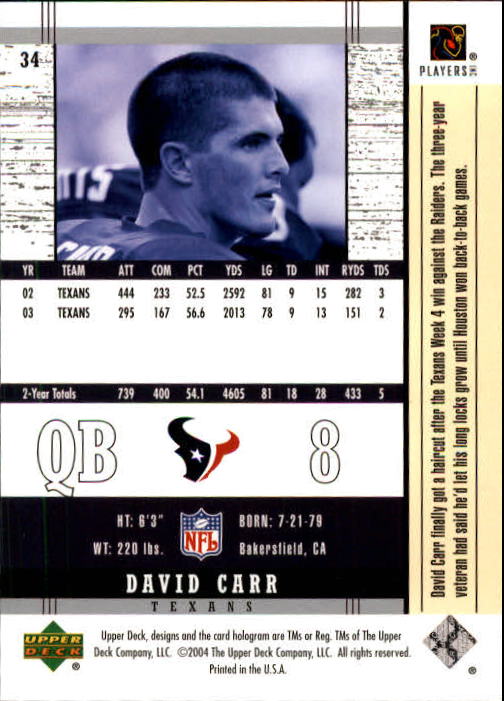 2004 Legends (Upper Deck) Football "Main Set" Cards #1 to #186 - Picture 67 of 219