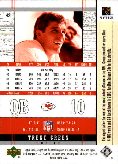 2004 Legends (Upper Deck) Football "Main Set" Cards #1 to #186 - Picture 83 of 219