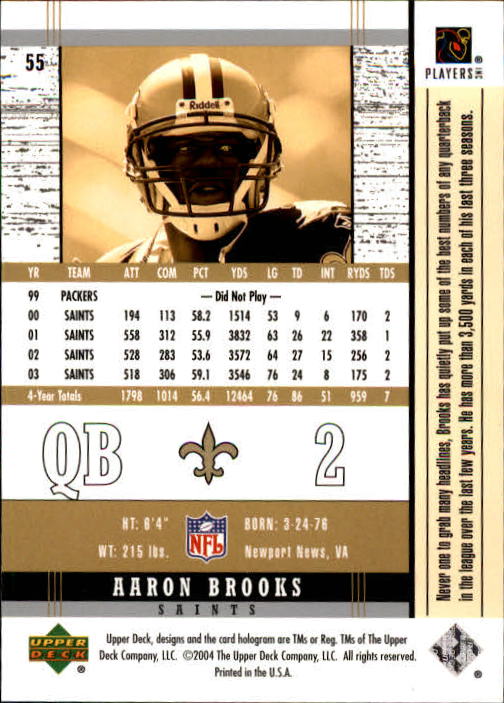 2004 Legends (Upper Deck) Football "Main Set" Cards #1 to #186 - Picture 109 of 219