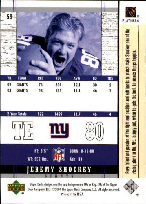 2004 Legends (Upper Deck) Football "Main Set" Cards #1 to #186 - Picture 115 of 219