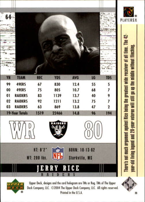 2004 Legends (Upper Deck) Football "Main Set" Cards #1 to #186 - Picture 125 of 219