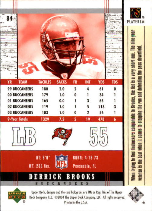2004 Legends (Upper Deck) Football "Main Set" Cards #1 to #186 - Picture 165 of 219