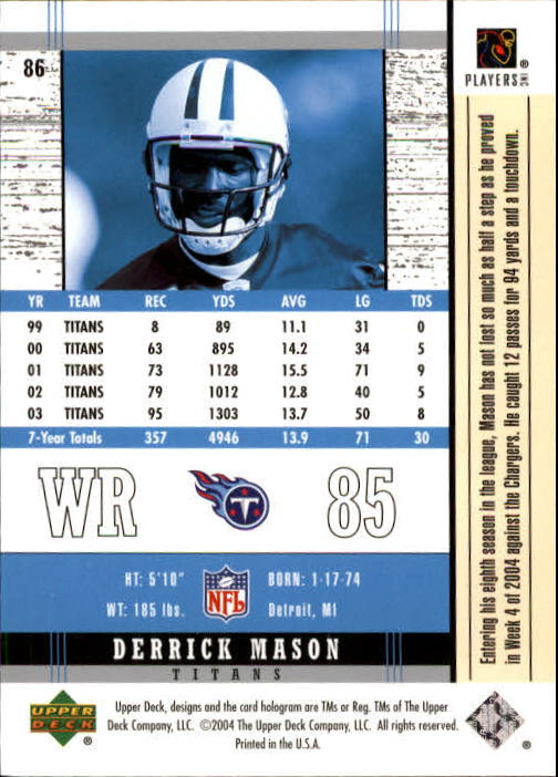 2004 Legends (Upper Deck) Football "Main Set" Cards #1 to #186 - Picture 169 of 219