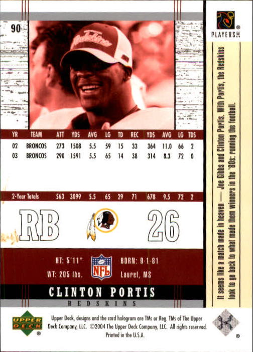 2004 Legends (Upper Deck) Football "Main Set" Cards #1 to #186 - Picture 177 of 219