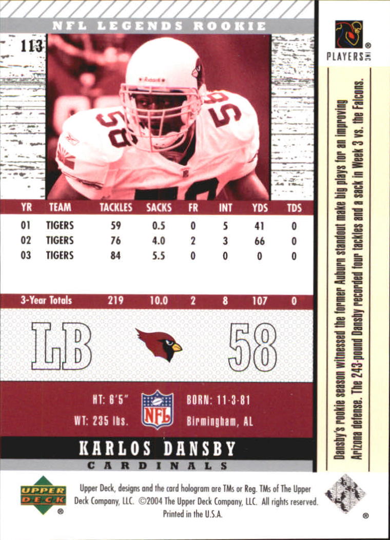 2004 Legends (Upper Deck) Football "Main Set" Cards #1 to #186 - Picture 187 of 219