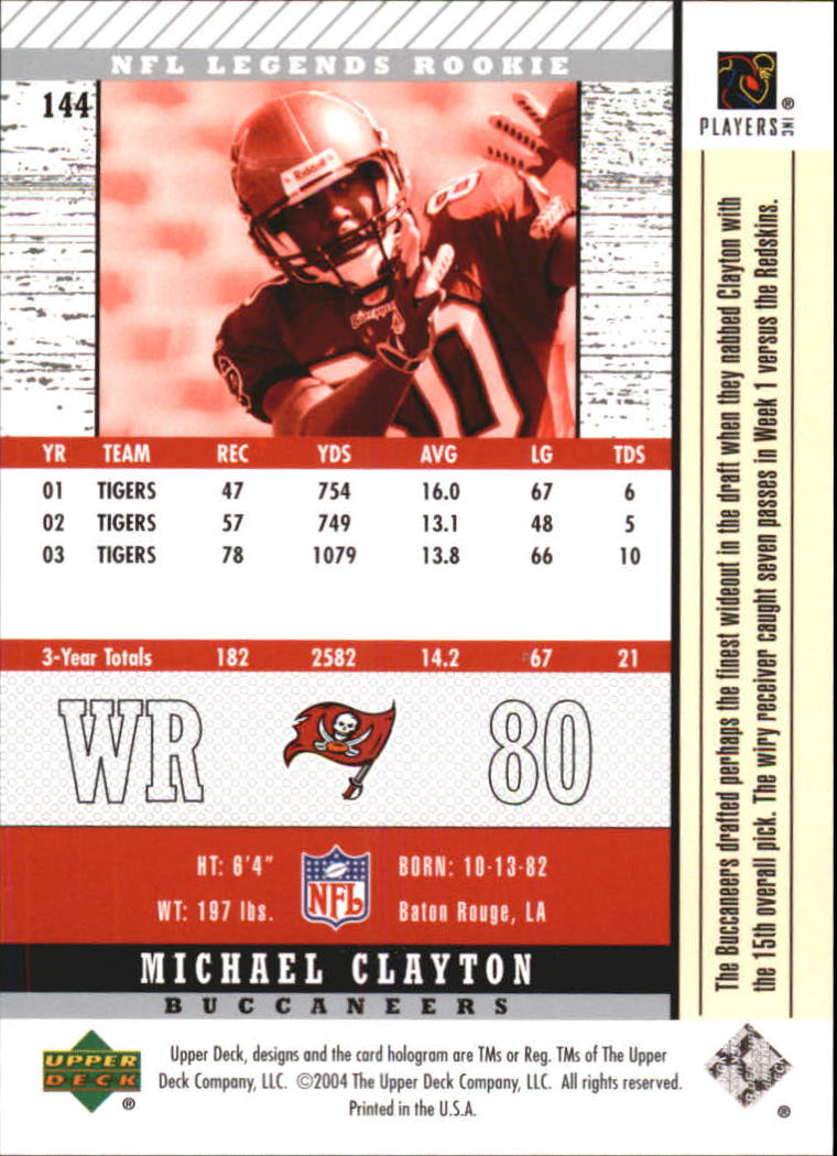 2004 Legends (Upper Deck) Football "Main Set" Cards #1 to #186 - Picture 195 of 219