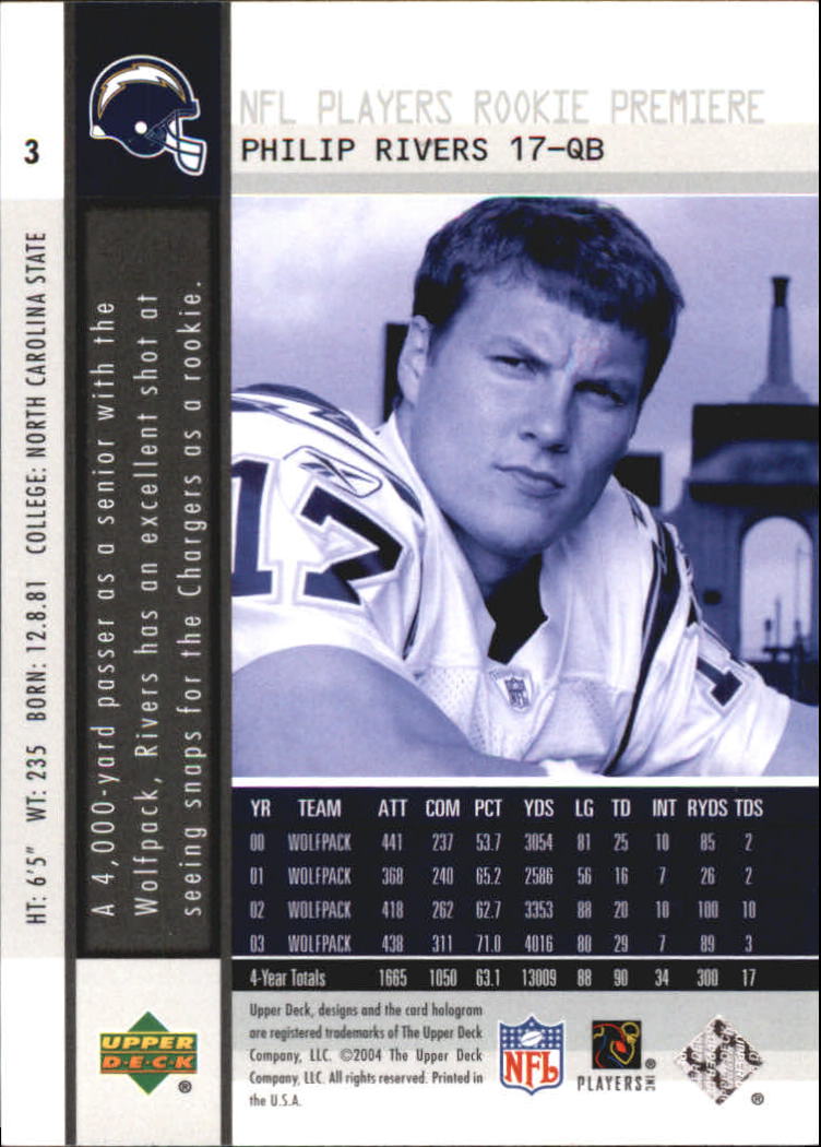 2004 Upper Deck Rookie Premiere Football "Main Set" Cards - Picture 3 of 55