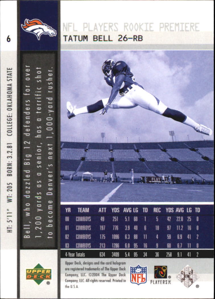 2004 Upper Deck Rookie Premiere Football "Main Set" Cards - Picture 7 of 55