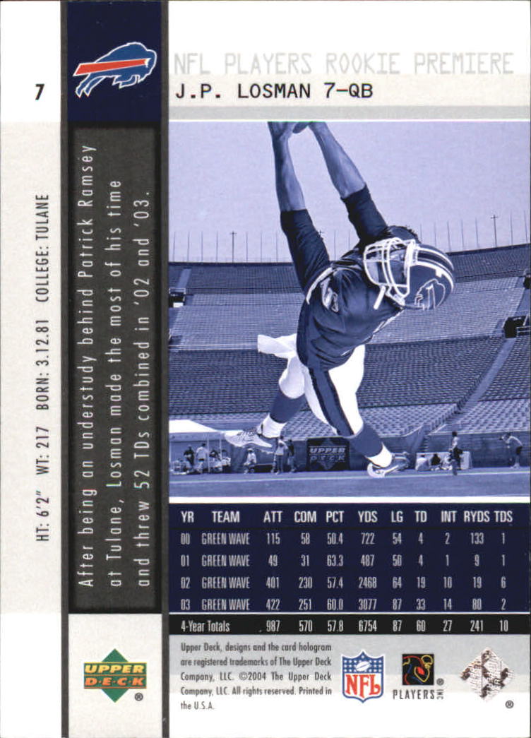 2004 Upper Deck Rookie Premiere Football "Main Set" Cards - Picture 9 of 55