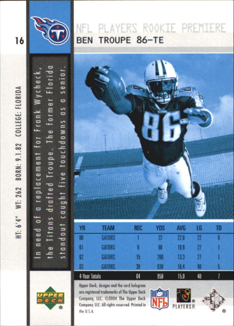 2004 Upper Deck Rookie Premiere Football "Main Set" Cards - Picture 27 of 55