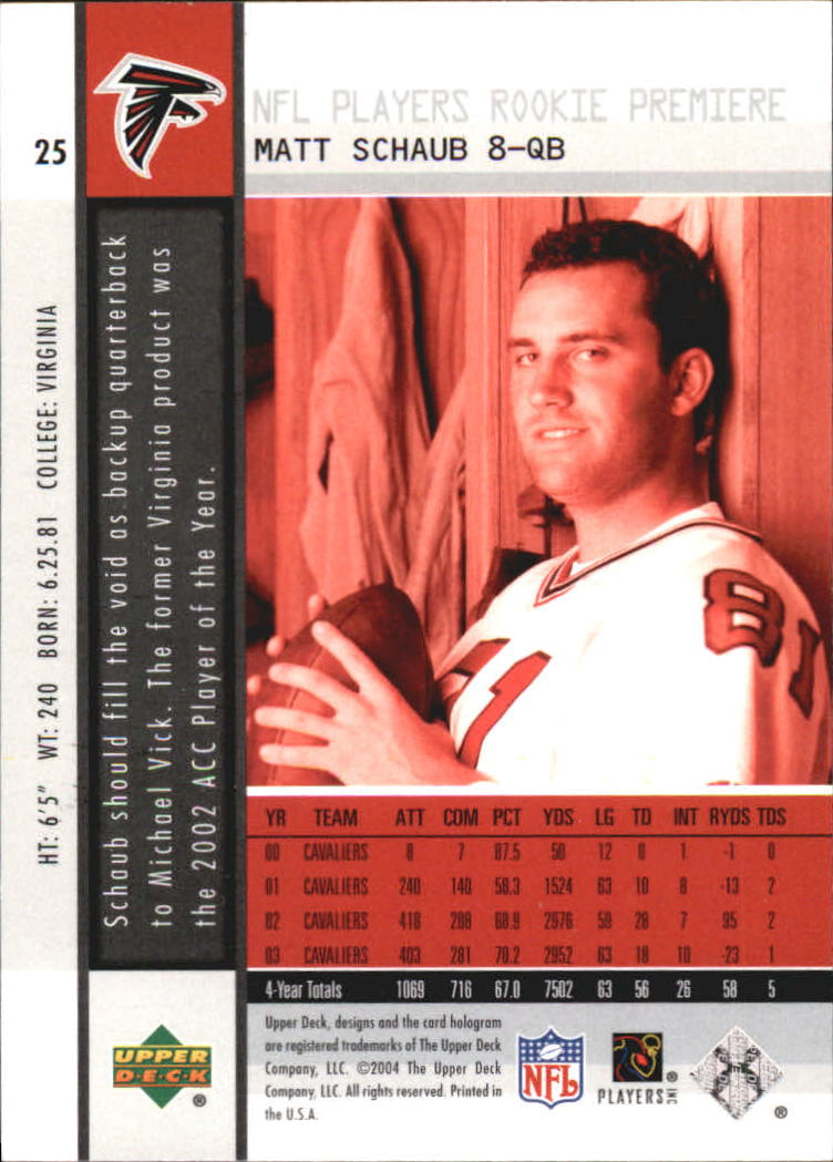 2004 Upper Deck Rookie Premiere Football "Main Set" Cards - Picture 45 of 55