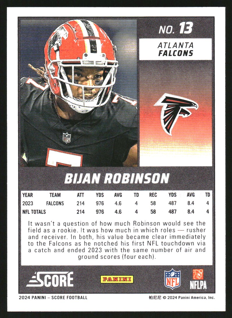 B5687- 2024 Score Football Card #s 1-250 -You Pick- 15+ FREE US SHIP