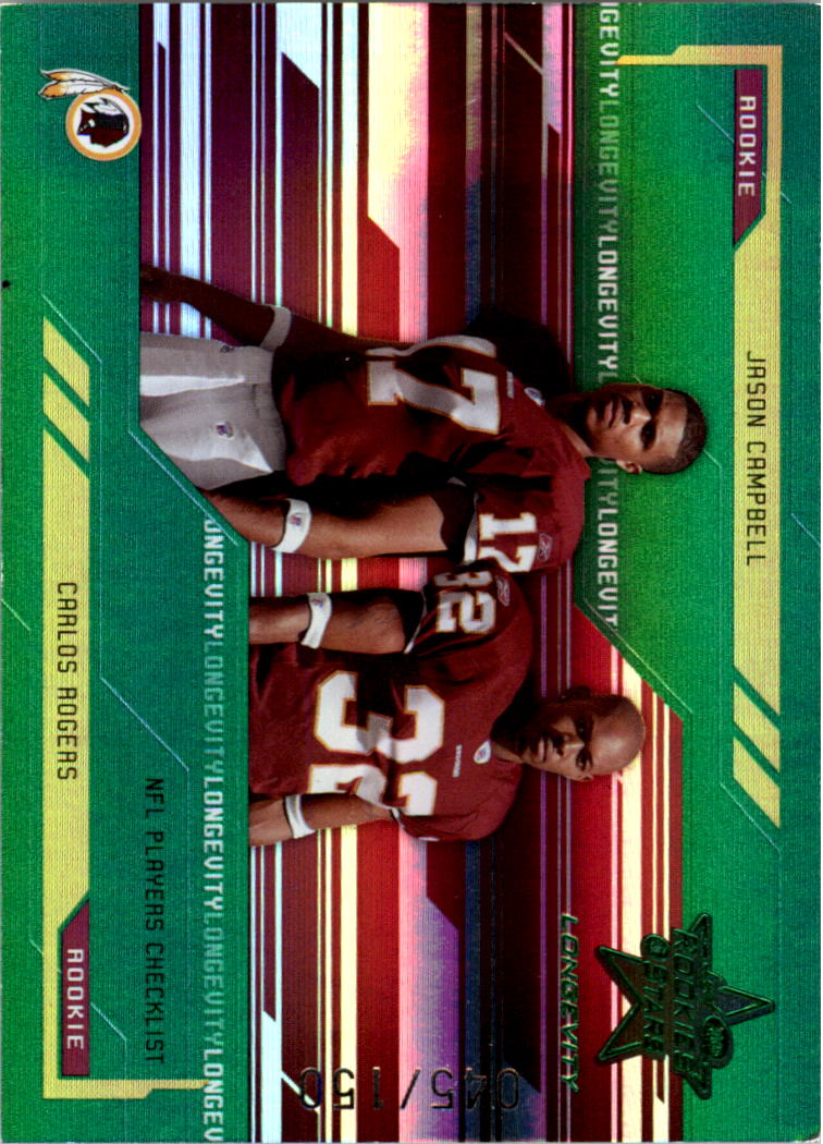 2005 Leaf Rookies and Stars Longevity Emerald #100 Jason Campbell/Carlos Rogers CL