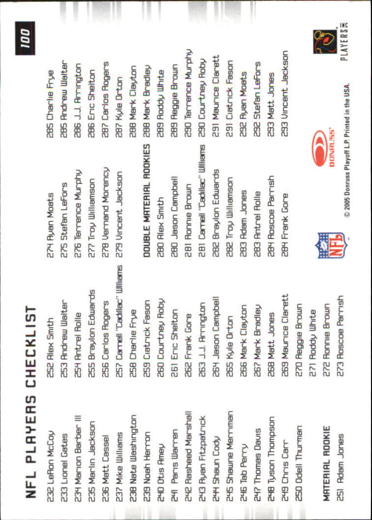 2005 Leaf Rookies and Stars Longevity Ruby #100 J.Campbell/C.Rogers CL
