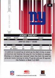 2005 Leaf Rookies and Stars #62 Jeremy Shockey back image