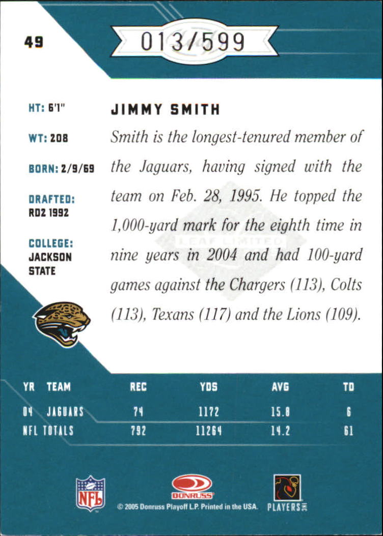 2005 Leaf Limited #49 Jimmy Smith back image