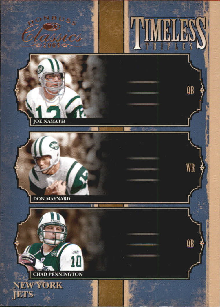 2005 Donruss Classics Timeless Triples Bronze #7 Joe Namath/Don Maynard/Chad Pennington