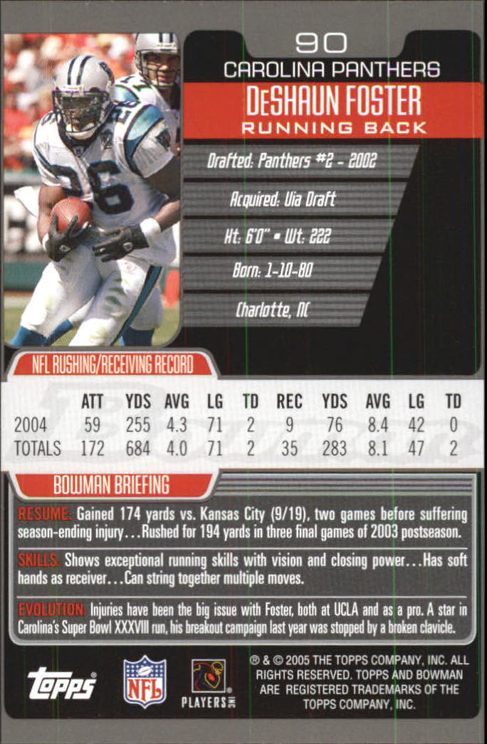 2005 Bowman First Edition #90 DeShaun Foster back image