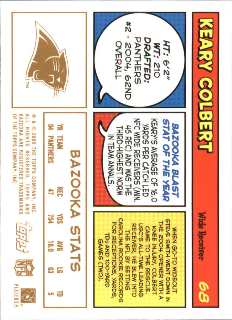 2005 Bazooka Gold #68 Keary Colbert back image