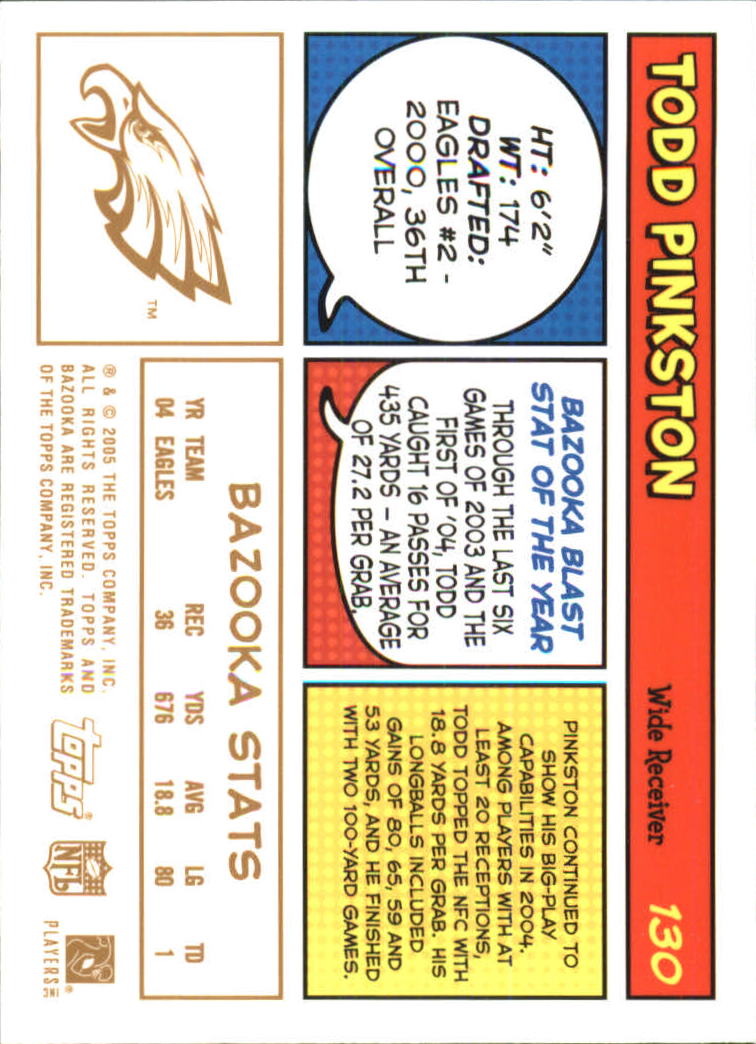 2005 Bazooka Gold #130 Todd Pinkston back image