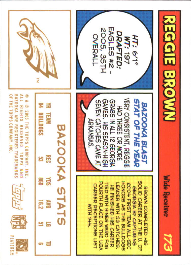 2005 Bazooka Gold #173 Reggie Brown back image