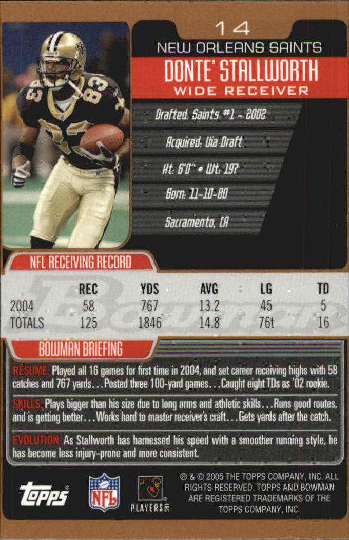 2005 Bowman Football Bronze Parallel Singles - Sie wählen - Bild 11 von 109