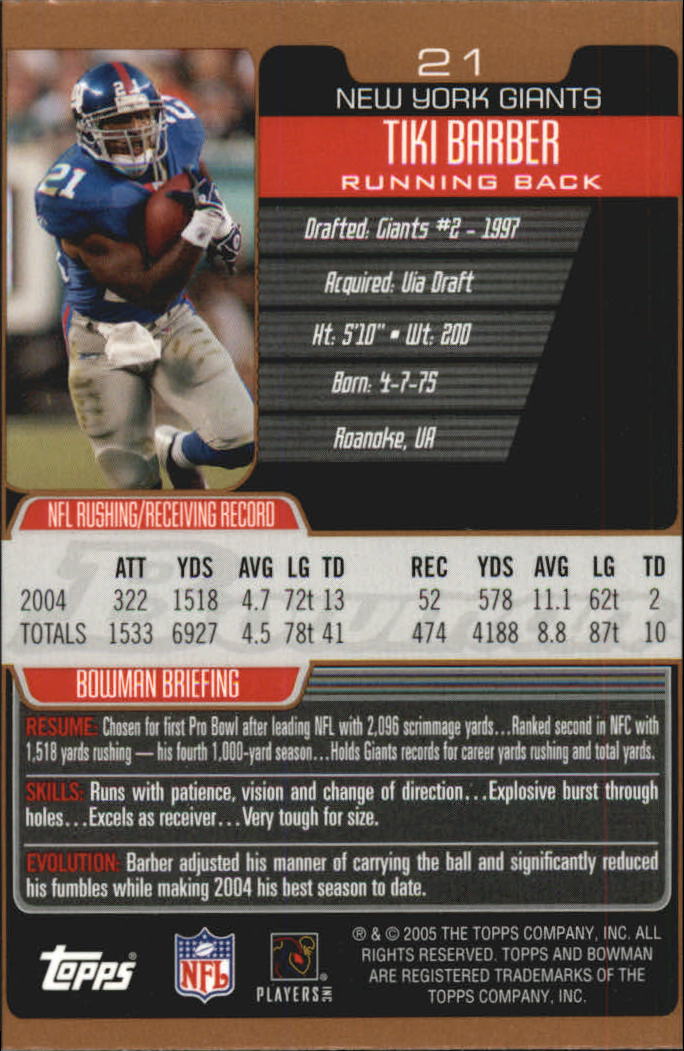2005 Bowman Football Bronze Parallel Singles - Sie wählen - Bild 17 von 109