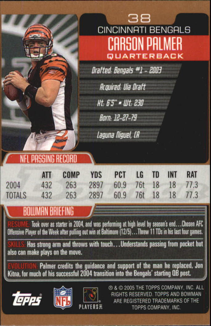 2005 Bowman Football Bronze Parallel Singles - Sie wählen - Bild 30 von 109