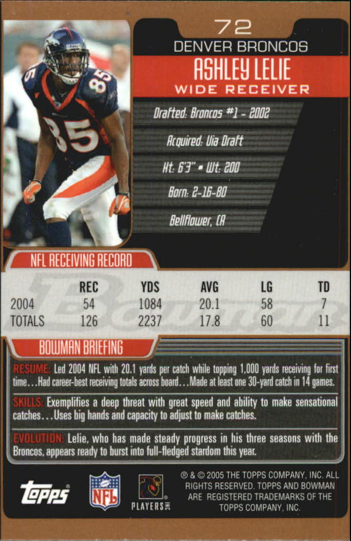 2005 Bowman Football Bronze Parallel Singles - Sie wählen - Bild 58 von 109