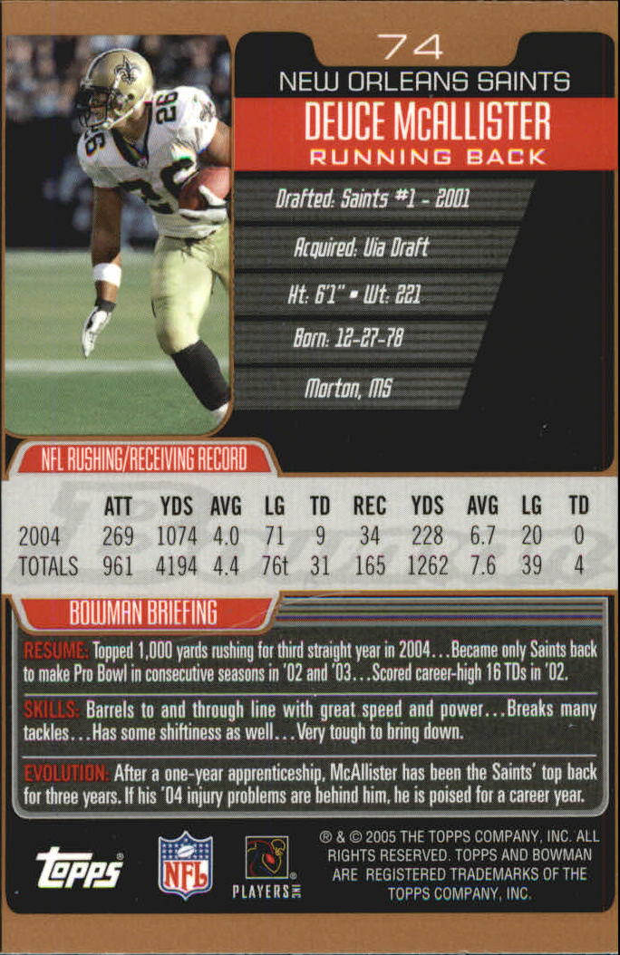 2005 Bowman Football Bronze Parallel Singles - Sie wählen - Bild 60 von 109