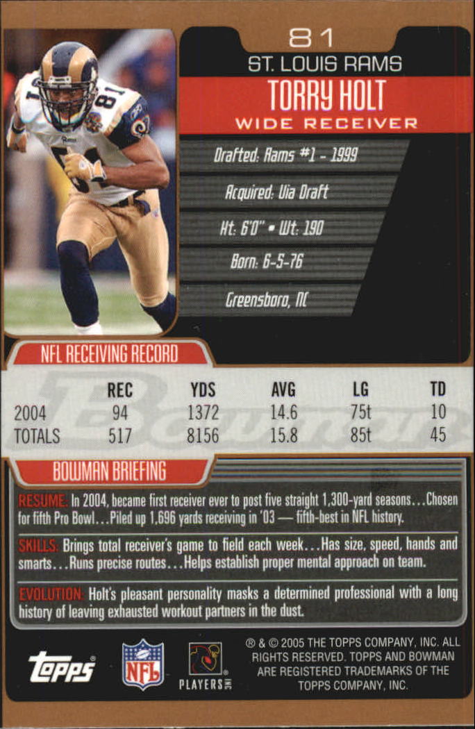 2005 Bowman Football Bronze Parallel Singles - Sie wählen - Bild 68 von 109