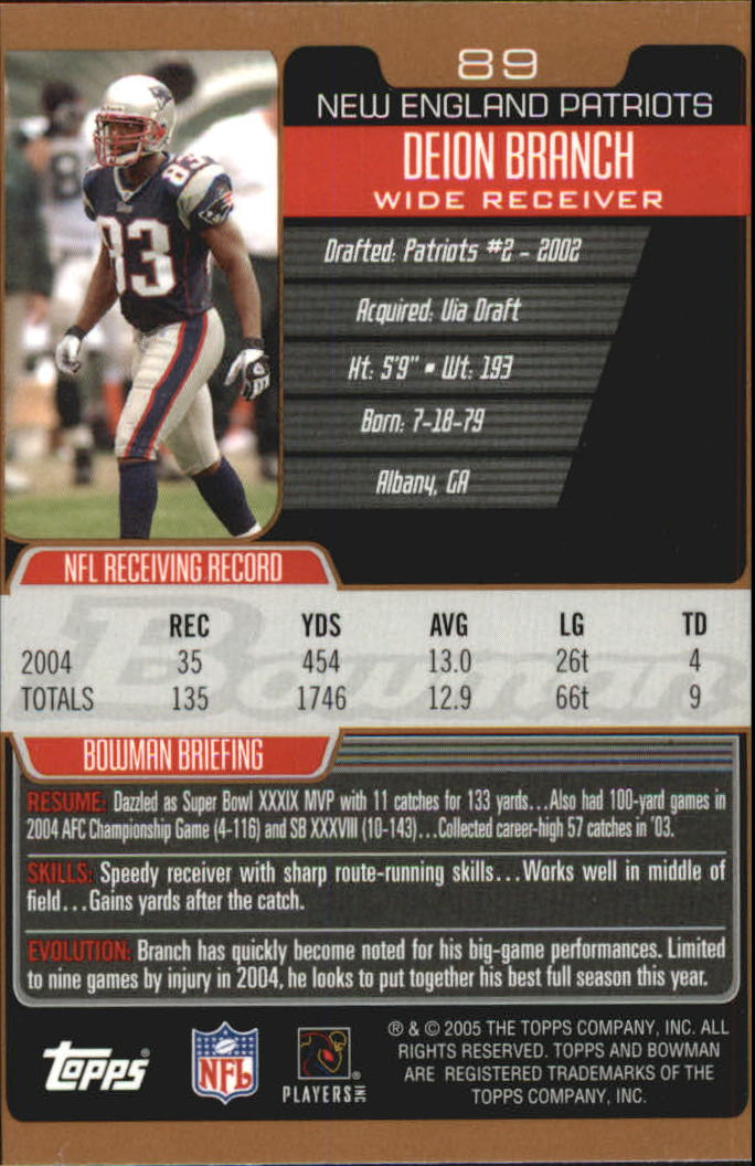 2005 Bowman Football Bronze Parallel Singles - Sie wählen - Bild 76 von 109
