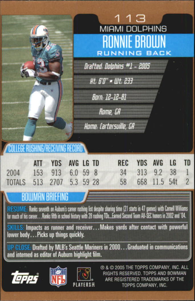 2005 Bowman Football Bronze Parallel Singles - Sie wählen - Bild 96 von 109