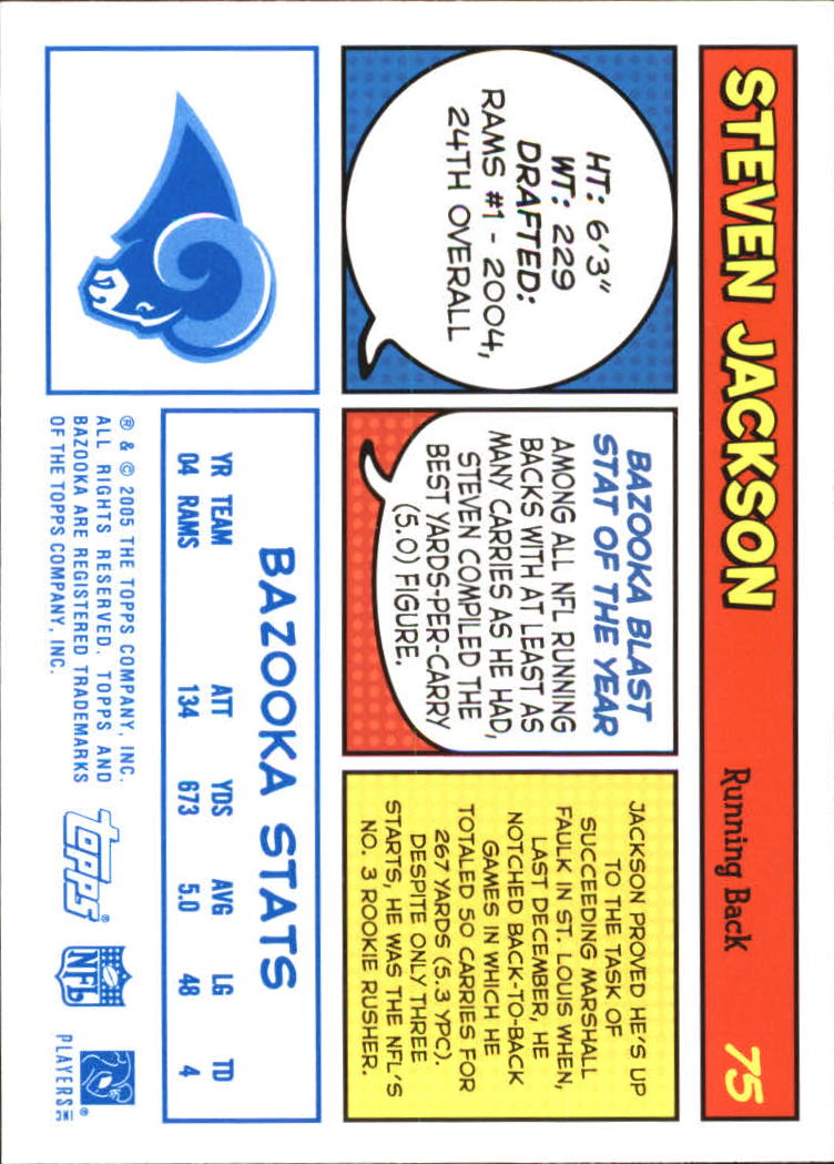 2005 Bazooka Blue #75 Steven Jackson back image