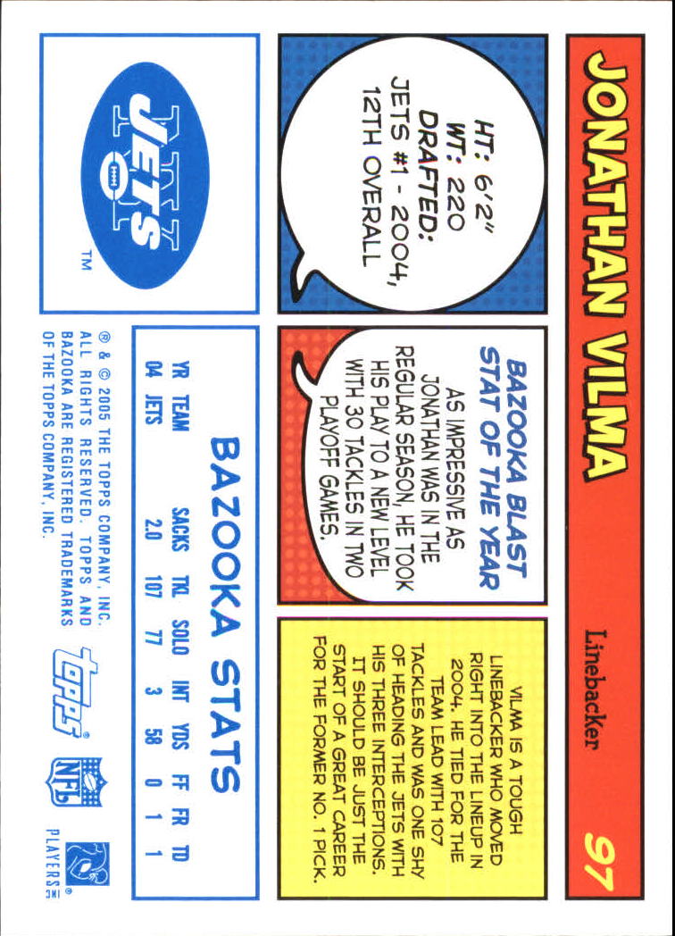 2005 Bazooka Blue #97 Jonathan Vilma back image
