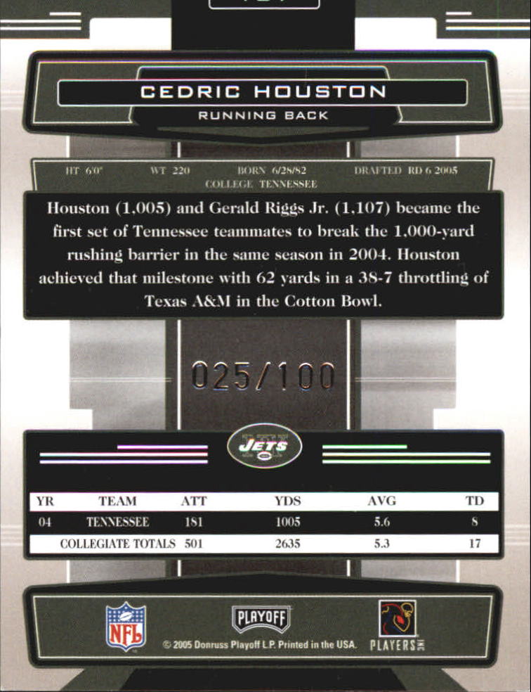2005 Absolute Memorabilia Spectrum Silver #181 Cedric Houston back image
