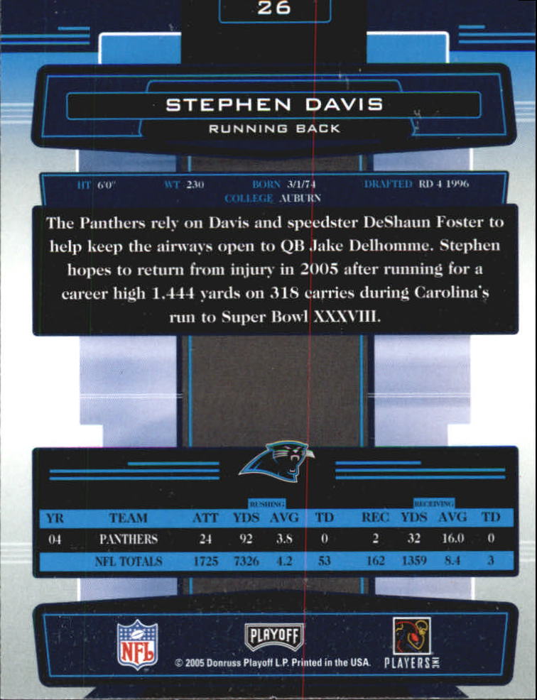 2005 Absolute Memorabilia #26 Stephen Davis back image