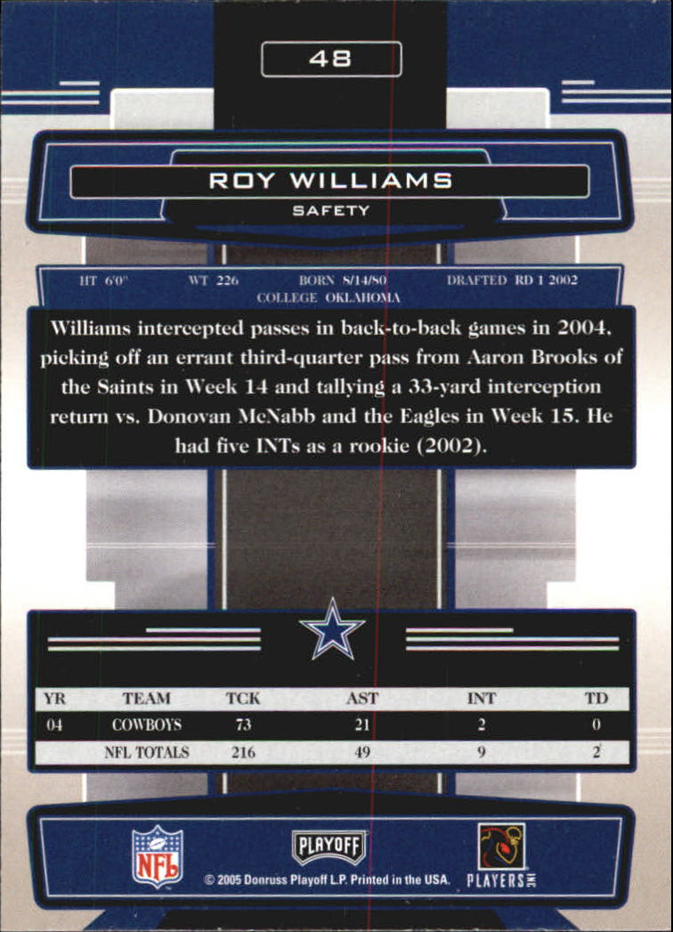 2005 Absolute Memorabilia #48 Roy Williams S back image