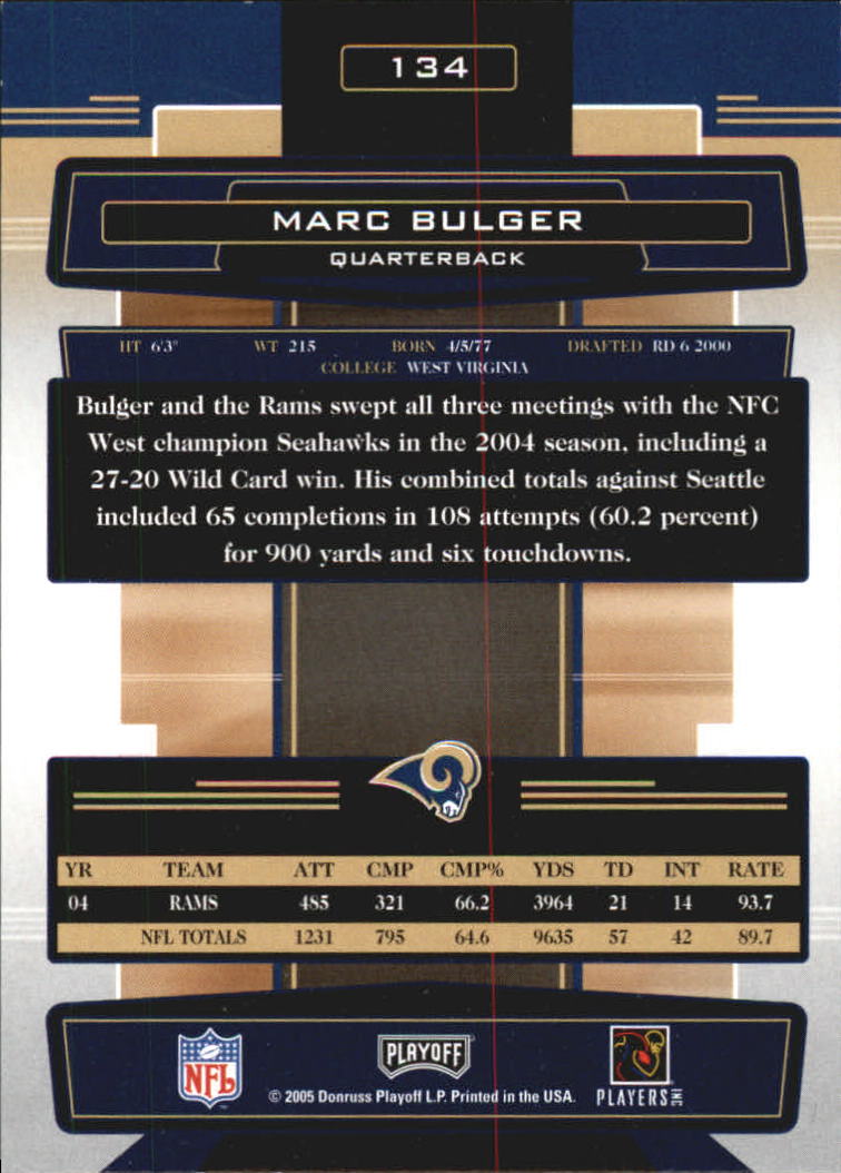 2005 Absolute Memorabilia #134 Marc Bulger back image
